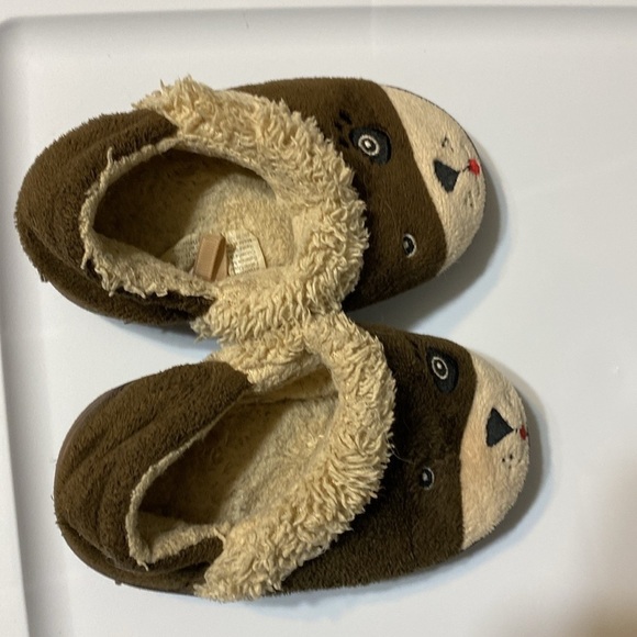 Wonder nation toddler slippers, 7–8 brown and tan puppy dog face - Picture 3 of 3